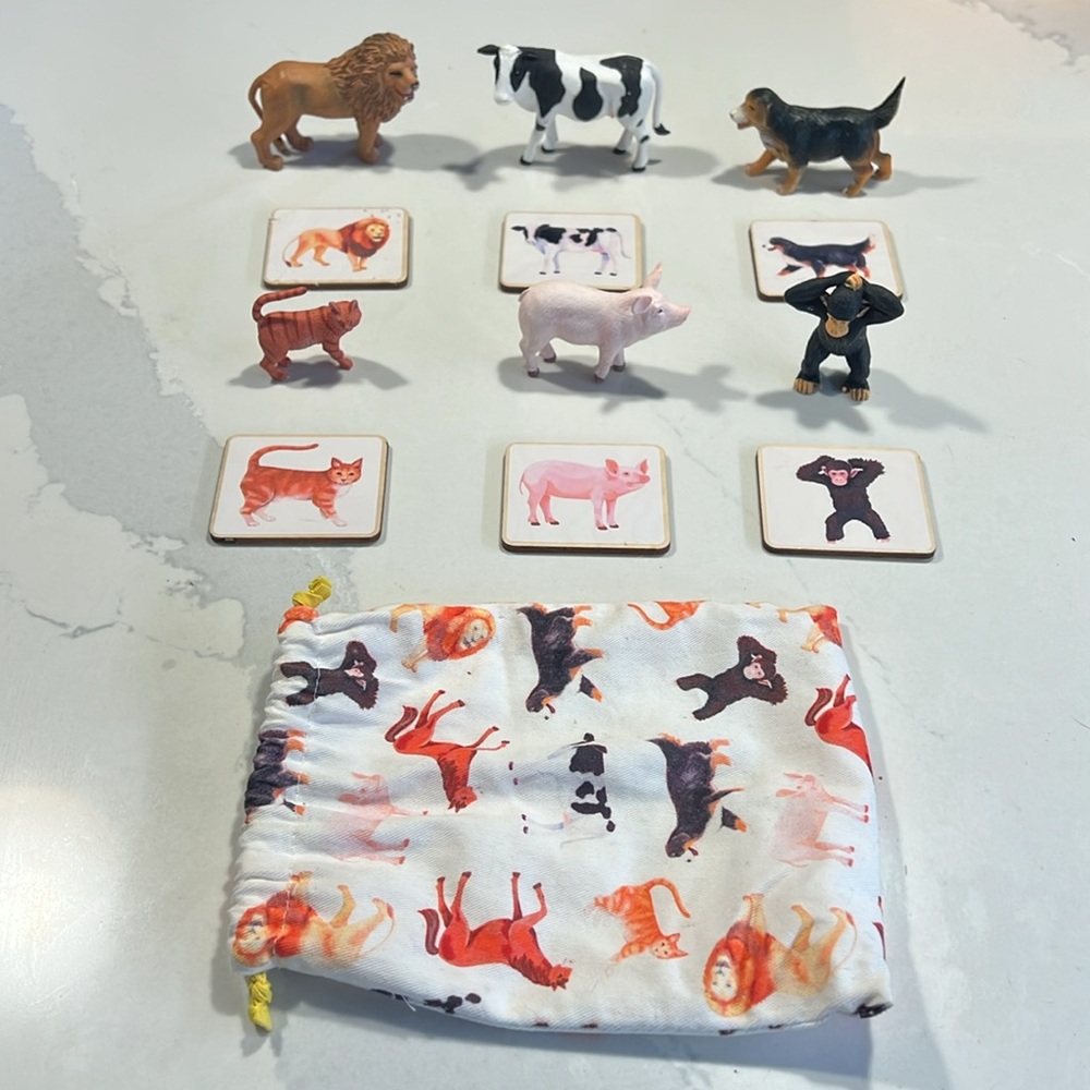 Lovevery Set of Animals and Wooden Cards
